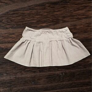Periscope Juniors Pleated Corduroy Skirt Size 9 Gray Cotton Side Button Detail